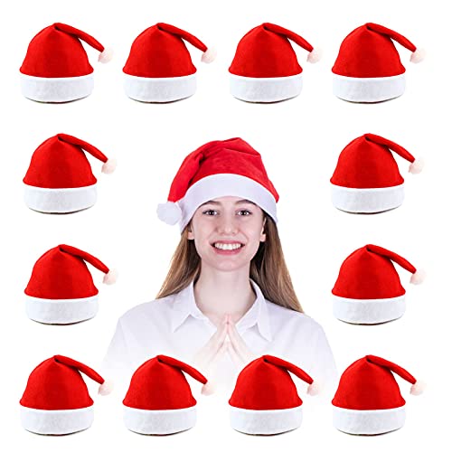 VFZILH 12 Stück Nikolausmütze Erwachsene, Rot, 32 x 38 cm, Unisex, Weihnachten, Erwachsene VFZILH 12 Stück Nikolausmütze Erwachsene, Rot, 32 x 38 cm, Unisex, Weihnachten, Erwachsene von VFZILH