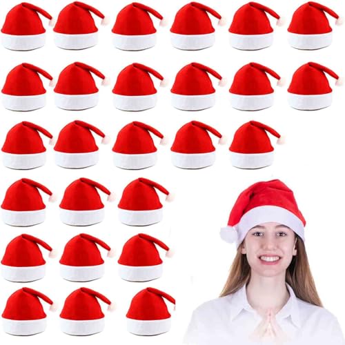 VFZILH 24 Stück Nikolausmütze Erwachsene, Nikolausmützen, Weihnachtsmützen, Mehrpack, Übergröße, Rot, Unisex, Weihnachten VFZILH 24 Stück Nikolausmütze Erwachsene, Nikolausmützen, Weihnachtsmützen, Mehrpack, Übergröße, Rot, Unisex, Weihnachten von VFZILH
