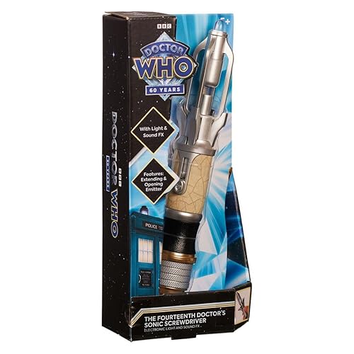 VGBoun 14th Sonic Schraubendreher Dr.Whoss Cosplay mit LED Licht Sound Zauberstab Stick Lustig - Spielfigur, Klein, Weiß von VGBoun