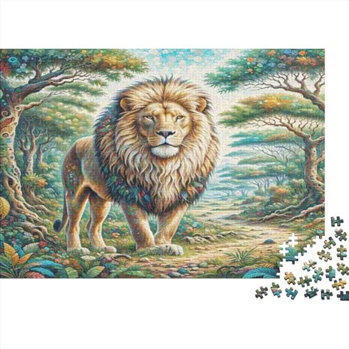 African Löwe 1000 Stück Puzzle Puzzle Erwachsene Pädagogisches Spiel Herausforderung Wohnungseinrichtung Schöne Geschenkidee 1000pcs (75x50cm) von VGDKAOBM