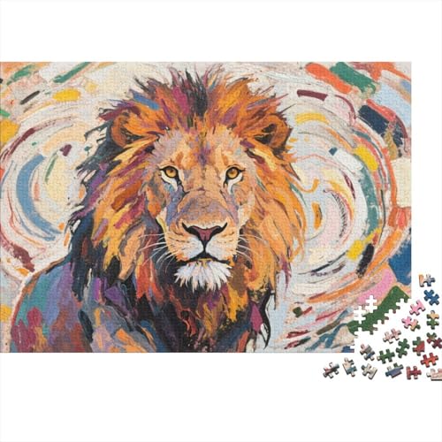 Afrikanischer Löwe 1000 Stück Puzzle Puzzle Erwachsene Pädagogisches Spiel Herausforderung Home Dekoration Für Erwachsene Und Kinder Ab 14 Jahren 1000pcs (75x50cm) von VGDKAOBM