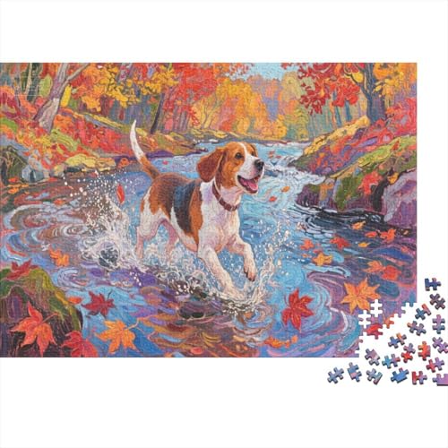 Beagle 1000 Stück Puzzle Puzzles Für Erwachsene Cute Dog Pädagogisches Spiel Herausforderung Home Dekoration Schöne Geschenkidee 1000pcs (75x50cm) von VGDKAOBM