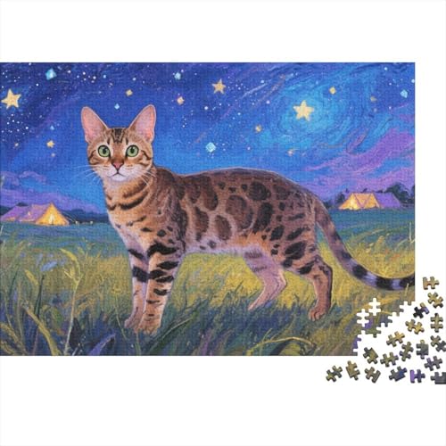 Bengalkatze 1000 Stück Puzzle Puzzle Erwachsene Pädagogisches Spiel Herausforderung Home Dekoration Für Erwachsene Und Kinder Ab 14 Jahren 1000pcs (75x50cm) von VGDKAOBM