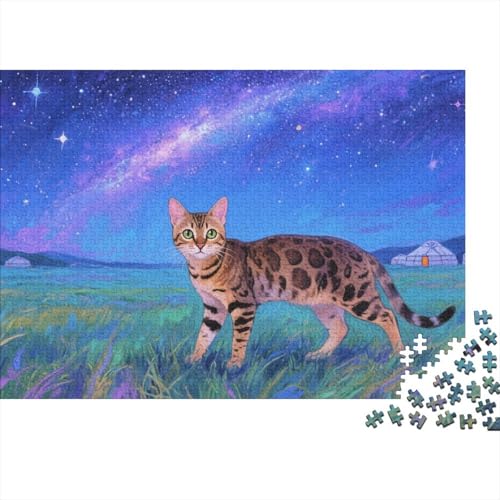Bengalkatze 1000 Teile Puzzles Puzzle Erwachsene Pädagogisches Spiel Herausforderung Heimdekoration Geschenke Geschenke Für Erwachsene 1000pcs (75x50cm) von VGDKAOBM