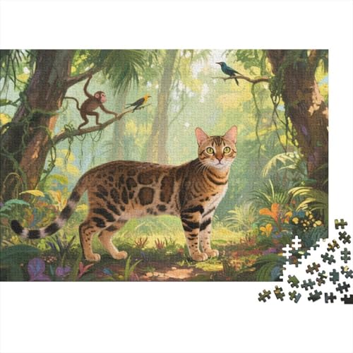 Bengalkatze 1000 Teile Puzzles Puzzles Für Erwachsene Pädagogisches Spiel Herausforderung Home Dekoration Schöne Geschenkidee 1000pcs (75x50cm) von VGDKAOBM