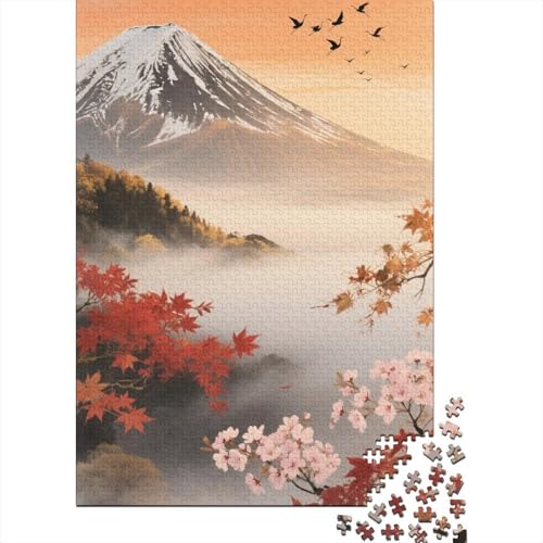 Berg Fuji 1000 Stück Puzzle Puzzle Erwachsene Kirschblüte Pädagogisches Spiel Herausforderung Heimdekoration Geschenke Geschenke Für Erwachsene 1000pcs (75x50cm) von VGDKAOBM
