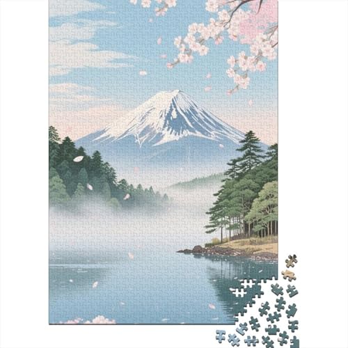 Berg Fuji 1000 Stück Puzzle Puzzle Erwachsene Kirschblüte Pädagogisches Spiel Herausforderung Heimdekoration Geschenke Schöne Geschenkidee 1000pcs (75x50cm) von VGDKAOBM