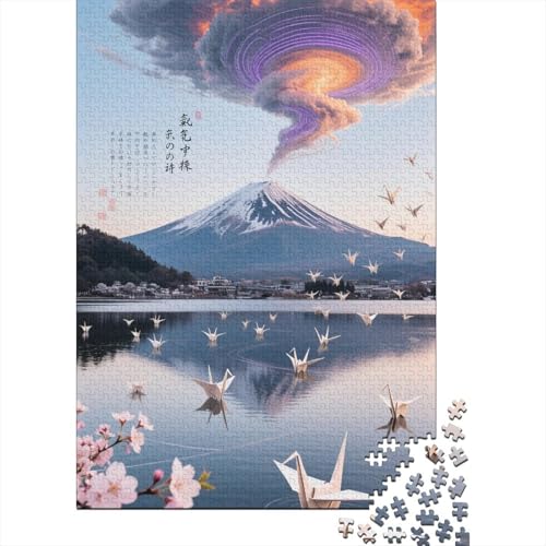Berg Fuji 1000 Stück Puzzle Puzzle Erwachsene Kirschblüte Pädagogisches Spiel Herausforderung Heimdekoration Geschenke Schöne Geschenkidee 1000pcs (75x50cm) von VGDKAOBM