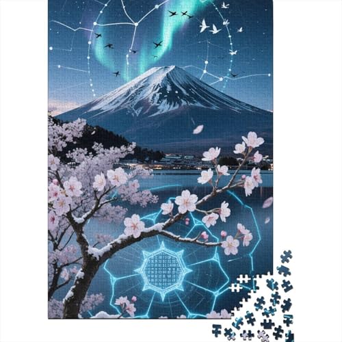 Berg Fuji 1000 Stück Puzzle Puzzle Erwachsene Kirschblüte Pädagogisches Spiel Herausforderung Wohnungseinrichtung Geschenke Für Erwachsene 1000pcs (75x50cm) von VGDKAOBM