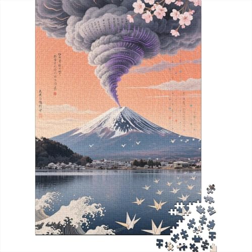 Berg Fuji 1000 Stück Puzzle Puzzle Erwachsene Kirschblüte Puzzlespiel-Herausforderung Pädagogisches Spiel Herausforderung Heimdekoration Geschenke Schöne Geschenkidee 1000pcs (75x50cm) von VGDKAOBM