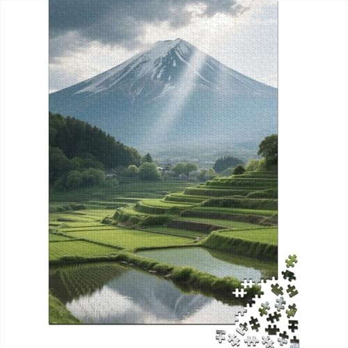 Berg Fuji 1000 Stück Puzzle Puzzle Erwachsene Kirschblüte Puzzlespiel-Herausforderung Pädagogisches Spiel Herausforderung Wohnungseinrichtung Geschenke Für Erwachsene 1000pcs (75x50cm) von VGDKAOBM