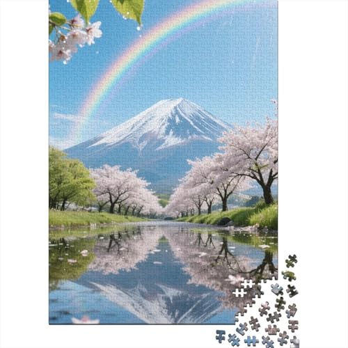 Berg Fuji 1000 Stück Puzzle Puzzles Für Erwachsene Kirschblüte Pädagogisches Spiel Herausforderung Heimdekoration Geschenke Geschenke Für Erwachsene 1000pcs (75x50cm) von VGDKAOBM