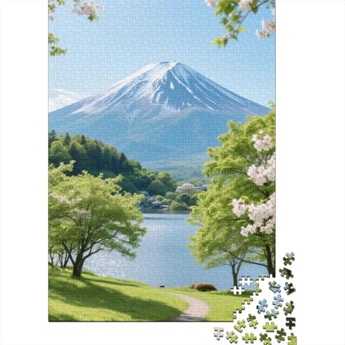 Berg Fuji 1000 Stück Puzzle Puzzles Für Erwachsene Kirschblüte Pädagogisches Spiel Herausforderung Heimdekoration Geschenke Schöne Geschenkidee 1000pcs (75x50cm) von VGDKAOBM
