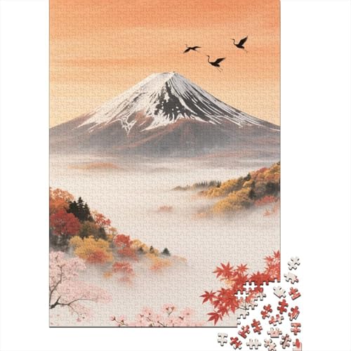 Berg Fuji 1000 Stück Puzzle Puzzles Für Erwachsene Kirschblüte Pädagogisches Spiel Herausforderung Home Dekoration Geschenke Für Erwachsene 1000pcs (75x50cm) von VGDKAOBM
