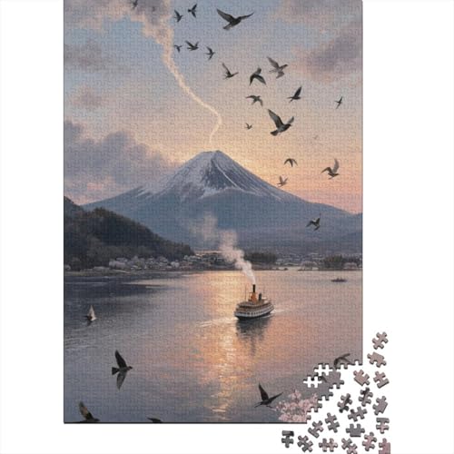 Berg Fuji 1000 Stück Puzzle Puzzles Für Erwachsene Kirschblüte Pädagogisches Spiel Herausforderung Home Dekoration Geschenke Für Erwachsene 1000pcs (75x50cm) von VGDKAOBM