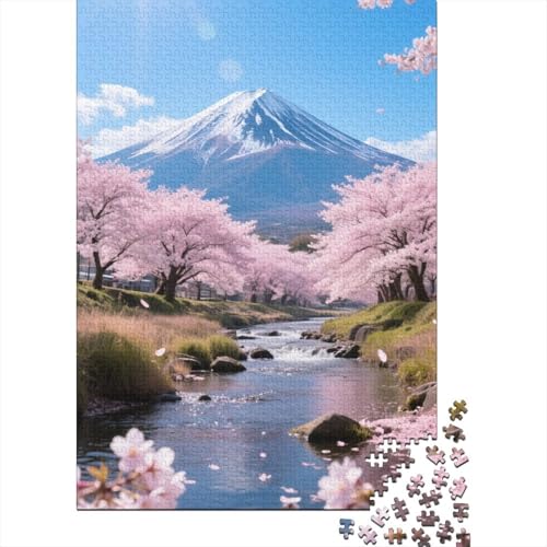 Berg Fuji 1000 Stück Puzzle Puzzles Für Erwachsene Kirschblüte Pädagogisches Spiel Herausforderung Wohnungseinrichtung Geschenke Für Erwachsene 1000pcs (75x50cm) von VGDKAOBM