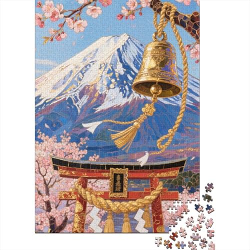 Berg Fuji 1000 Teile Puzzle Puzzle Erwachsene Kirschblüte Pädagogisches Spiel Herausforderung Heimdekoration Geschenke Schöne Geschenkidee 1000pcs (75x50cm) von VGDKAOBM
