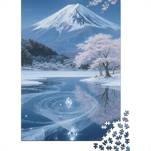 Berg Fuji 1000 Teile Puzzle Puzzle Erwachsene Kirschblüte Pädagogisches Spiel Herausforderung Heimdekoration Geschenke Schöne Geschenkidee 1000pcs (75x50cm) von VGDKAOBM