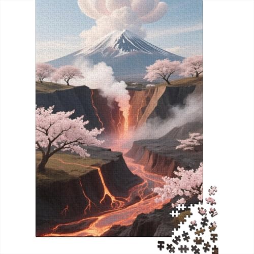 Berg Fuji 1000 Teile Puzzle Puzzles Für Erwachsene Kirschblüte Pädagogisches Spiel Herausforderung Home Dekoration Schöne Geschenkidee 1000pcs (75x50cm) von VGDKAOBM