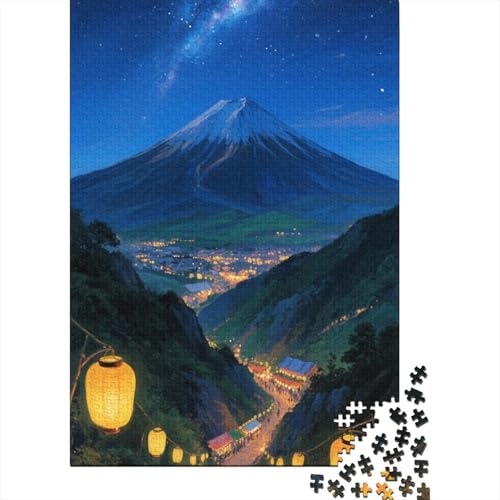 Berg Fuji 1000 Teile Puzzle Puzzles Für Erwachsene Kirschblüte Pädagogisches Spiel Herausforderung Wohnungseinrichtung Schöne Geschenkidee 1000pcs (75x50cm) von VGDKAOBM