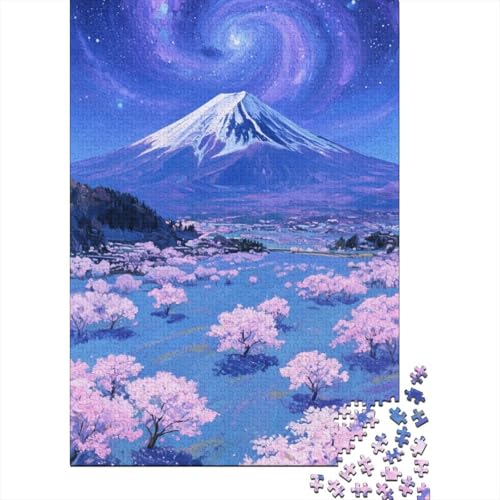 Berg Fuji 1000 Teile Puzzle Puzzles Für Erwachsene Kirschblüte Pädagogisches Spiel Herausforderung Wohnungseinrichtung Schöne Geschenkidee 1000pcs (75x50cm) von VGDKAOBM