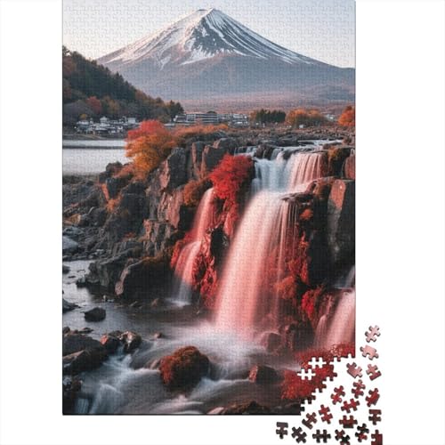 Berg Fuji 1000 Teile Puzzle Puzzles Für Erwachsene Kirschblüte Puzzlespiel-Herausforderung Pädagogisches Spiel Herausforderung Home Dekoration Geschenke Für Erwachsene 1000pcs (75x50cm) von VGDKAOBM