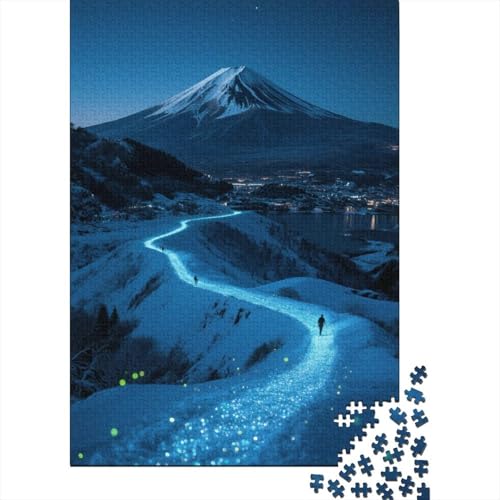 Berg Fuji 1000 Teile Puzzle Puzzles Für Erwachsene Kirschblüte Puzzlespiel-Herausforderung Pädagogisches Spiel Herausforderung Home Dekoration Schöne Geschenkidee 1000pcs (75x50cm) von VGDKAOBM