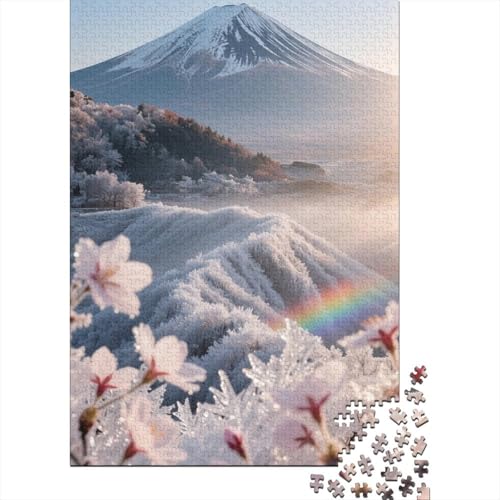 Berg Fuji 1000 Teile Puzzles Puzzle Erwachsene Kirschblüte Pädagogisches Spiel Herausforderung Heimdekoration Geschenke Geschenke Für Erwachsene 1000pcs (75x50cm) von VGDKAOBM
