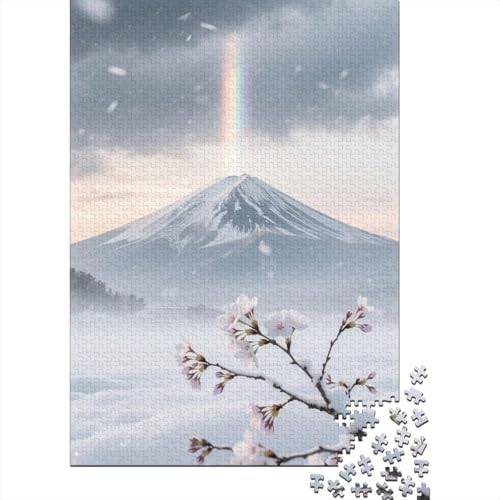 Berg Fuji 1000 Teile Puzzles Puzzle Erwachsene Kirschblüte Pädagogisches Spiel Herausforderung Home Dekoration Schöne Geschenkidee 1000pcs (75x50cm) von VGDKAOBM
