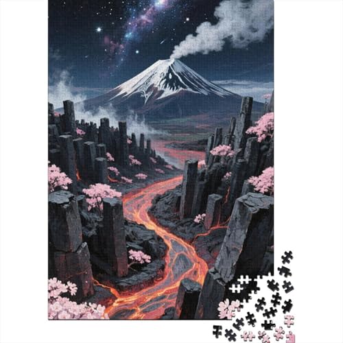 Berg Fuji 1000 Teile Puzzles Puzzles Für Erwachsene Kirschblüte Pädagogisches Spiel Herausforderung Wohnungseinrichtung Schöne Geschenkidee 1000pcs (75x50cm) von VGDKAOBM