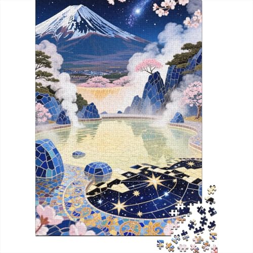 Berg Fuji 1000 Teile Puzzles Puzzles Für Erwachsene Kirschblüte Puzzlespiel-Herausforderung Pädagogisches Spiel Herausforderung Wohnungseinrichtung Schöne Geschenkidee 1000pcs (75x50cm) von VGDKAOBM