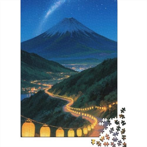 Berg Fuji 1000 Teile Puzzles Puzzles Für Erwachsene Kirschblüte Puzzlespiel-Herausforderung Pädagogisches Spiel Herausforderung Wohnungseinrichtung Schöne Geschenkidee 1000pcs (75x50cm) von VGDKAOBM