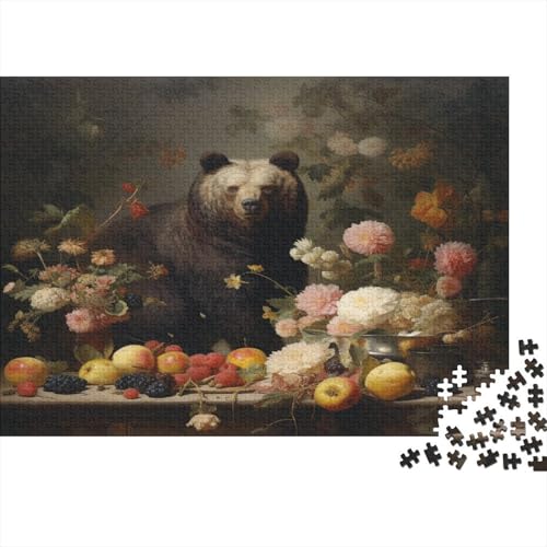 Blumen und Bären 1000 Teile Puzzles Puzzle Erwachsene Pädagogisches Spiel Herausforderung Home Dekoration Geschenke Für Erwachsene 1000pcs (75x50cm) von VGDKAOBM