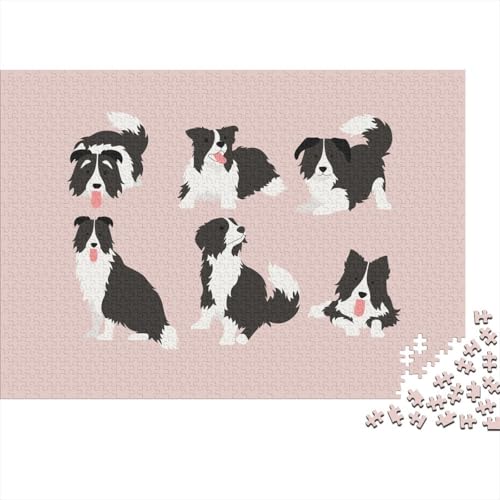 Border Collie 1000 Stück Puzzle Puzzles Für Erwachsene Pädagogisches Spiel Herausforderung Heimdekoration Geschenke Schöne Geschenkidee 1000pcs (75x50cm) von VGDKAOBM