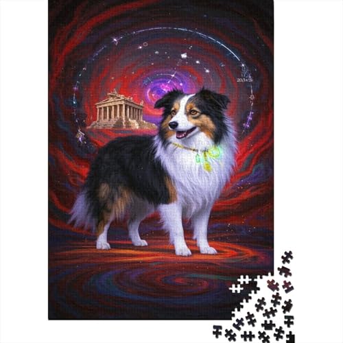 Border Collie 1000 Teile Puzzles Puzzle Erwachsene Puzzlespiel-Herausforderung Pädagogisches Spiel Herausforderung Home Dekoration Geschenke Für Erwachsene 1000pcs (75x50cm) von VGDKAOBM