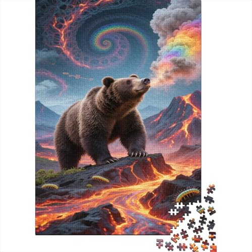 Braunbär 1000 Stück Puzzle Puzzles Für Erwachsene Pädagogisches Spiel Herausforderung Wohnungseinrichtung Geschenke Für Erwachsene 1000pcs (75x50cm) von VGDKAOBM
