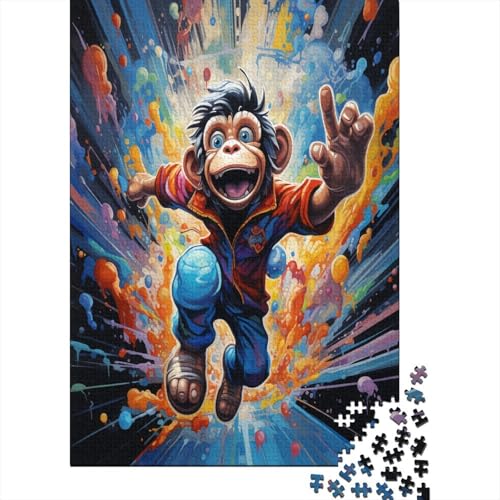 Cartoon-AFFE 1000 Teile Puzzles Puzzle Erwachsene Pädagogisches Spiel Herausforderung Home Dekoration Schöne Geschenkidee 1000pcs (75x50cm) von VGDKAOBM