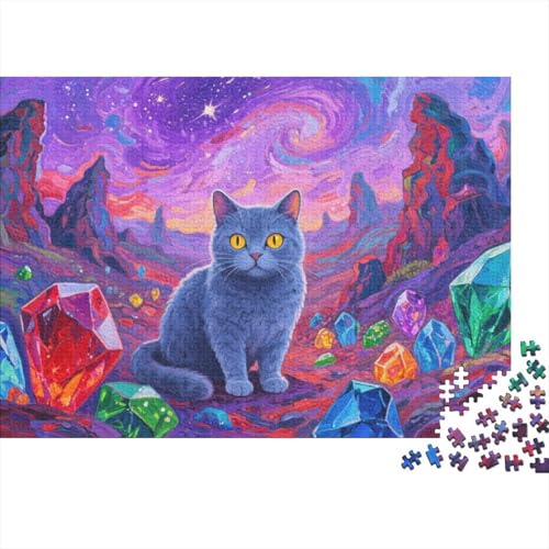 Châtellerault Blue Cat 1000 Teile Puzzle Puzzle Erwachsene Puzzlespiel-Herausforderung Pädagogisches Spiel Herausforderung Wohnungseinrichtung Schöne Geschenkidee 1000pcs (75x50cm) von VGDKAOBM