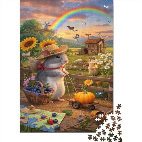 Chinchilla 1000 Stück Puzzle Puzzle Erwachsene Puzzlespiel-Herausforderung Pädagogisches Spiel Herausforderung Wohnungseinrichtung Geschenke Für Erwachsene 1000pcs (75x50cm) von VGDKAOBM