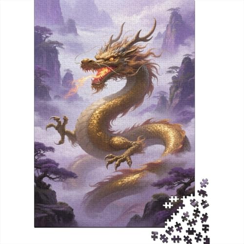 Chinese Drache 1000 Teile Puzzles Puzzles Für Erwachsene lang Puzzlespiel-Herausforderung Pädagogisches Spiel Herausforderung Wohnungseinrichtung Schöne Geschenkidee 1000pcs (75x50cm) von VGDKAOBM