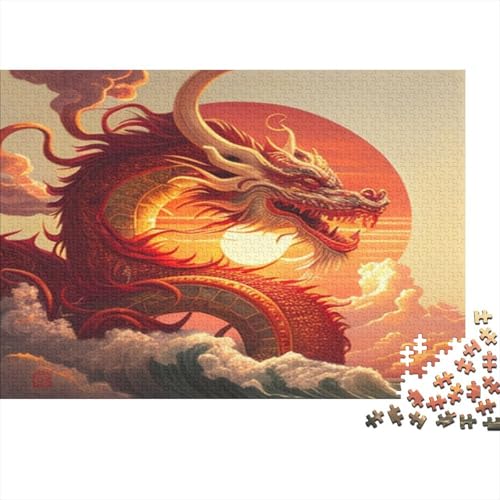 Chinesischer Drache 1000 Teile Puzzle Puzzles Für Erwachsene Pädagogisches Spiel Herausforderung Home Dekoration Schöne Geschenkidee 1000pcs (75x50cm) von VGDKAOBM