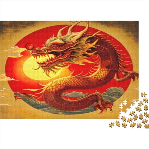 Chinesischer Drache 1000 Teile Puzzles Puzzle Erwachsene Puzzlespiel-Herausforderung Pädagogisches Spiel Herausforderung Home Dekoration Schöne Geschenkidee 1000pcs (75x50cm) von VGDKAOBM