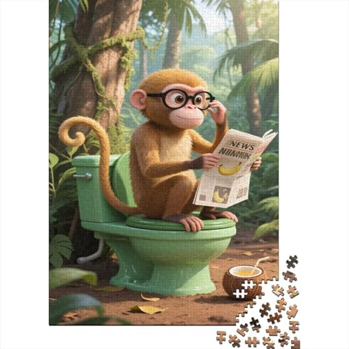 Cute Tier Reading Newspaper 1000 Stück Puzzle Puzzles Für Erwachsene Pädagogisches Spiel Herausforderung Heimdekoration Geschenke Schöne Geschenkidee 1000pcs (75x50cm) von VGDKAOBM