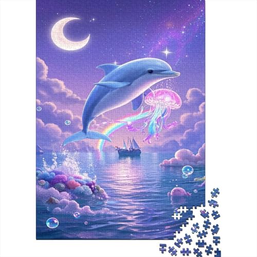 Delfin 1000 Teile Puzzle Puzzle Erwachsene Pädagogisches Spiel Herausforderung Wohnungseinrichtung Schöne Geschenkidee 1000pcs (75x50cm) von VGDKAOBM