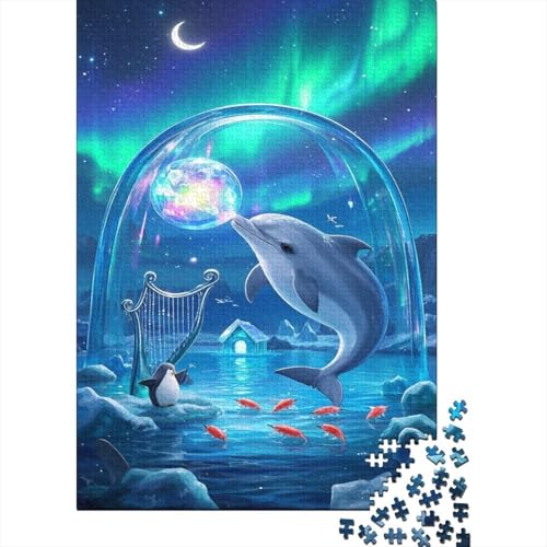 Delfin 1000 Teile Puzzles Puzzle Erwachsene Pädagogisches Spiel Herausforderung Wohnungseinrichtung Schöne Geschenkidee 1000pcs (75x50cm) von VGDKAOBM