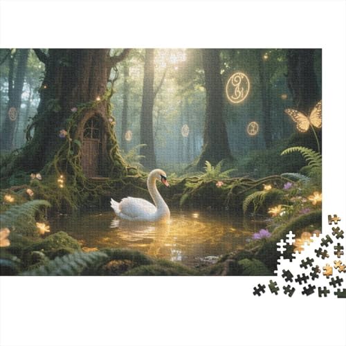 Der edle Schwan 1000 Stück Puzzle Puzzle Erwachsene Puzzlespiel-Herausforderung Pädagogisches Spiel Herausforderung Home Dekoration Schöne Geschenkidee 1000pcs (75x50cm) von VGDKAOBM