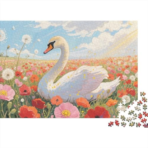 Der edle Schwan 1000 Teile Puzzle Puzzle Erwachsene Puzzlespiel-Herausforderung Pädagogisches Spiel Herausforderung Home Dekoration Schöne Geschenkidee 1000pcs (75x50cm) von VGDKAOBM