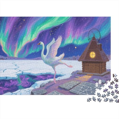 Der edle Schwan 1000 Teile Puzzles Puzzle Erwachsene Puzzlespiel-Herausforderung Pädagogisches Spiel Herausforderung Wohnungseinrichtung Schöne Geschenkidee 1000pcs (75x50cm) von VGDKAOBM
