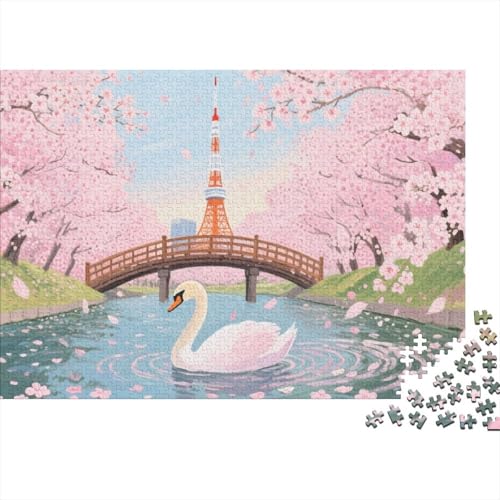 Der edle Schwan 1000 Teile Puzzles Puzzles Für Erwachsene Pädagogisches Spiel Herausforderung Home Dekoration Geschenke Für Erwachsene 1000pcs (75x50cm) von VGDKAOBM
