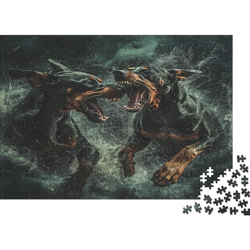 Dobermann 1000 Stück Puzzle Puzzles Für Erwachsene Pädagogisches Spiel Herausforderung Wohnungseinrichtung Schöne Geschenkidee 1000pcs (75x50cm) von VGDKAOBM